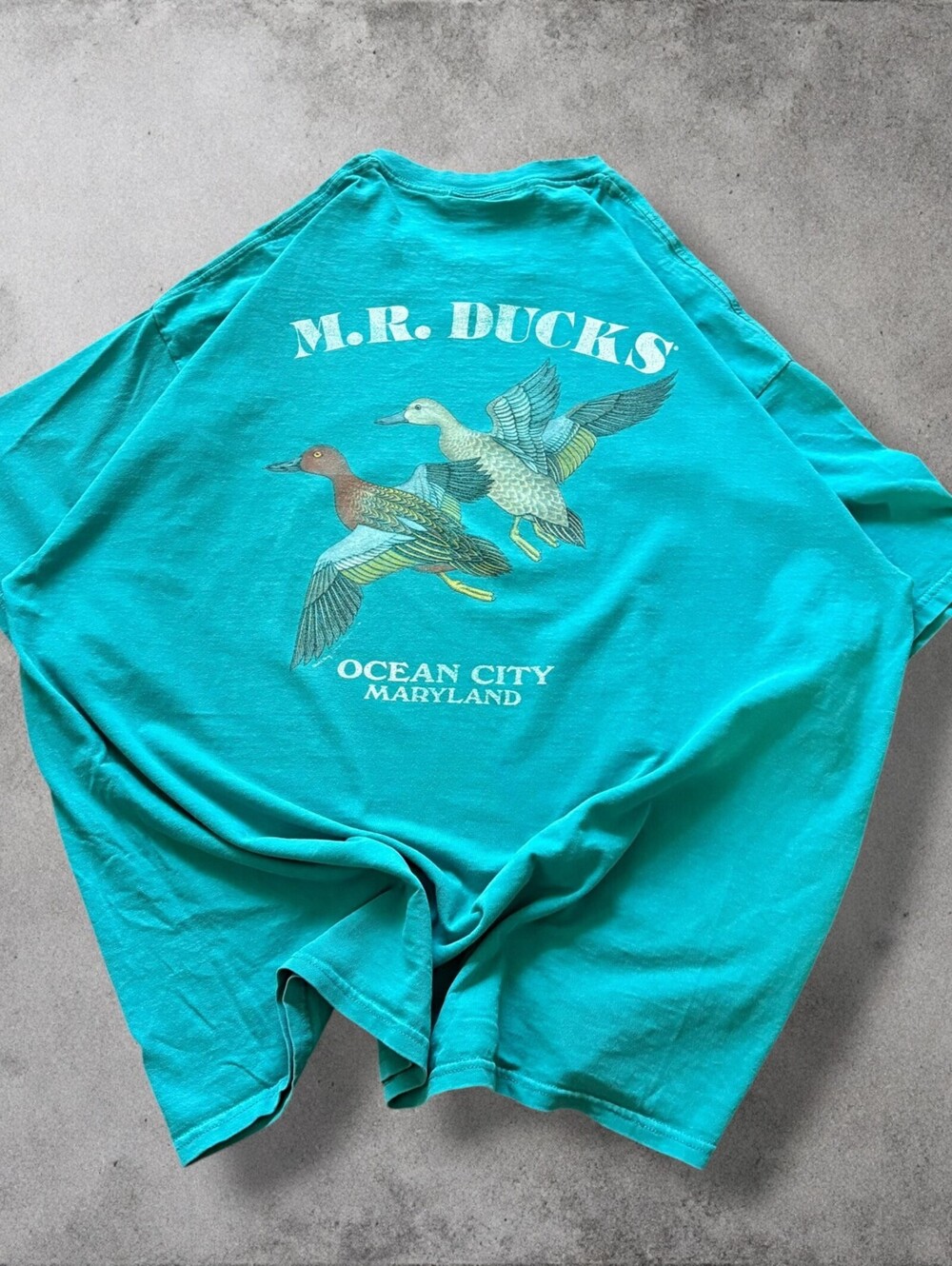 Vtg 1996 Mr. Ducks Graphic T-Shirt XXL Made in USA Granola Ocean City Maryland